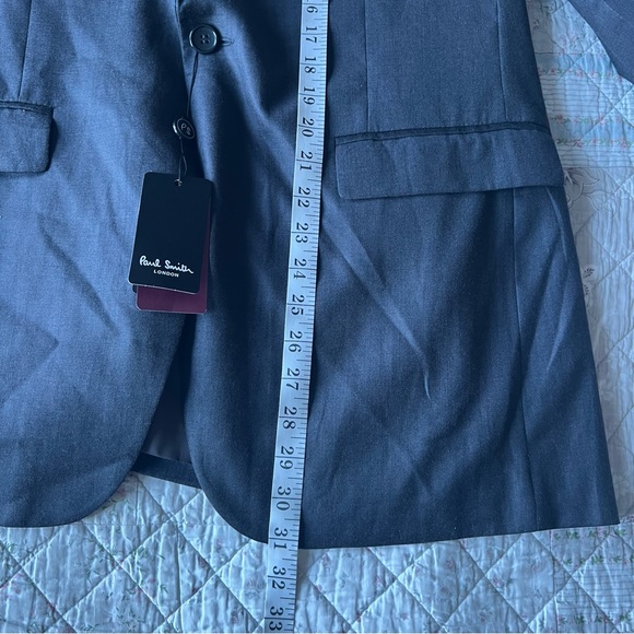 Paul Smith London Men’s Grey Blazer Wool Blend Size 54 Super 140 S NWT - Picture 3 of 16